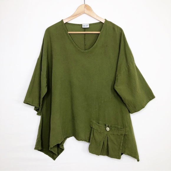 Oh my Gauze Olive green Lagonlok Tunic top - Picture 7 of 10